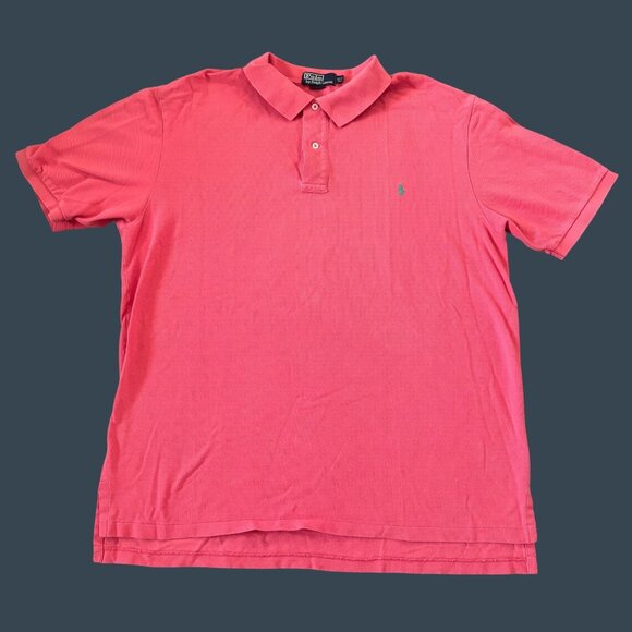 Polo Ralph Lauren Mens XLT Pink Short Sleeve Polo Shirt Embroidered Logo Cotton - Picture 1 of 5
